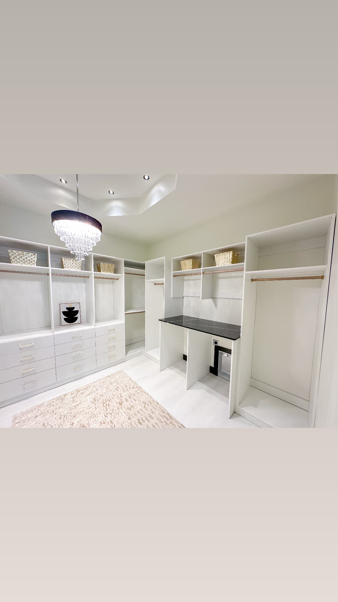 Walk-in closet hanging