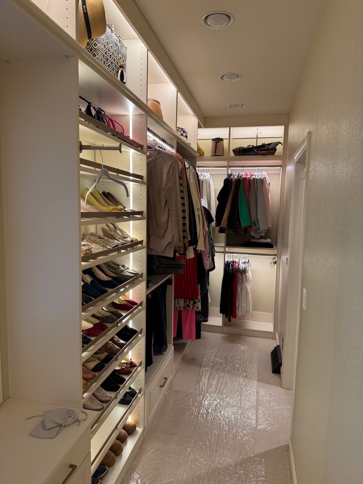 Walk-in closet hanging